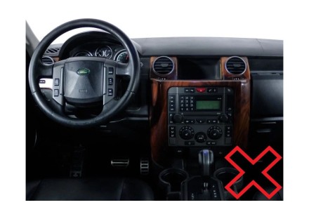 Рамка переходная в LAND ROVER Discovery 3 (04-09) для дисплея 9 дюймов (острые углы)