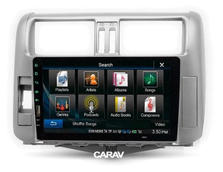 Рамка переходная TOYOTA Land Cruiser Prado (150) (09-13) для дисплея 9 дюймов Серебро