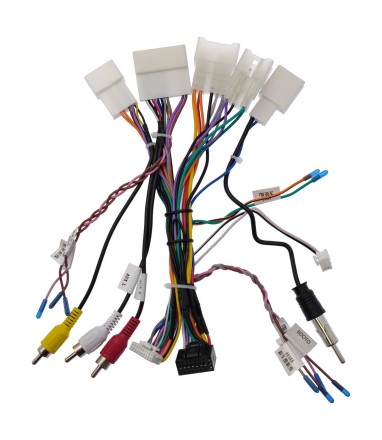 Комплект проводов для установки магнитолы в Toyota 2012+ (осн., антенна, мультируль, CAN, CAM, AMP) Тип2