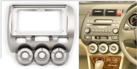 Рамка переходная в HONDA Fit, Jazz, City 2002-2008 (только для а/м без климат контроля) / (только для а/м с рулем справа) для дисплея 9 дюймов