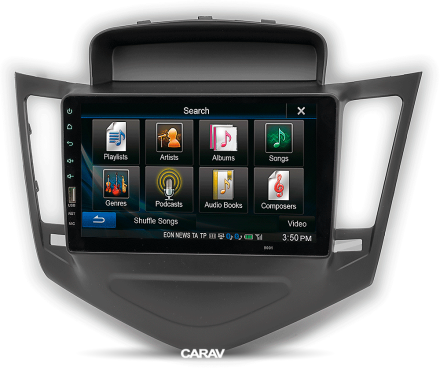 Рамка переходная в CHEVROLET Cruze (2009-2012) для дисплея 9 дюймов (черная)