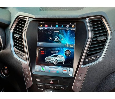 Штатная магнитола Hyundai Santa Fe III DM (12-19) (все комплектации) Tesla-Style