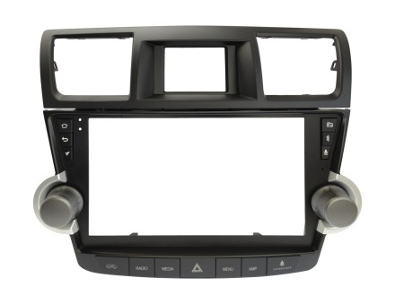 Установочный комплект в Toyota Highlander 2008 - 2013 c кнопкой аварийки, 9 дюймов, ТИП3
