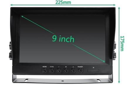 Видеорегистратор 9 дюймов с поддержкой 4 AHD-камер с разрешением экрана 1280х720 (IPS) на скобе