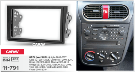 Рамка переходная 2din Opel Astra G, Vectra C, Corsa C (Черная) 